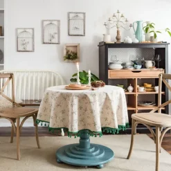 Round Tablecloths Elegant and Durable Table Covers Perfect for Dining and Kitchen Tables Ideal for Everyday Use or Special Occasions