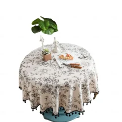 Round Tablecloths Elegant and Durable Table Covers Perfect for Dining and Kitchen Tables Ideal for Everyday Use or Special Occasions