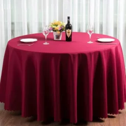 Round Tablecloths Fabric Table Cover Linens for Wedding Party Polyester Reception Banquet Events Kitchen Dining