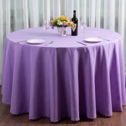 Round Tablecloths Fabric Table Cover Linens for Wedding Party Polyester Reception Banquet Events Kitchen Dining