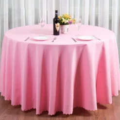 Round Tablecloths Fabric Table Cover Linens for Wedding Party Polyester Reception Banquet Events Kitchen Dining