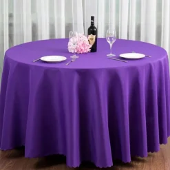 Round Tablecloths Fabric Table Cover Linens for Wedding Party Polyester Reception Banquet Events Kitchen Dining