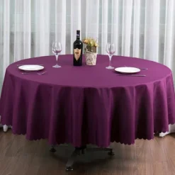 Round Tablecloths Fabric Table Cover Linens for Wedding Party Polyester Reception Banquet Events Kitchen Dining