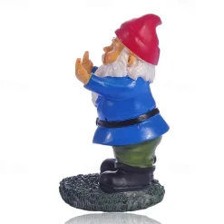 Rude Gnome,Funny Garden Gnomes Colorful Garden Ornaments Double Middle Fingers Resin Statues for Lawn Yard