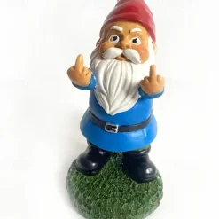 Rude Gnome,Funny Garden Gnomes Colorful Garden Ornaments Double Middle Fingers Resin Statues for Lawn Yard