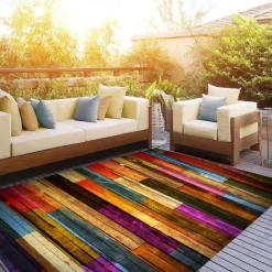 Rug Runner Colour Stripe Floor Mat Door Mat Hallway Carpets Area Rugs Washable for Bedroom Living Room Kitchen Bathroom Anti-Slip Floor Mats Wood lines