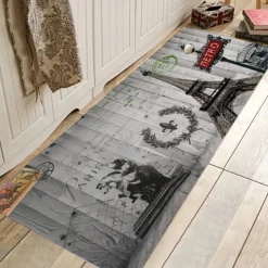 Rug Runner Colour Stripe Floor Mat Door Mat Hallway Carpets Area Rugs Washable for Bedroom Living Room Kitchen Bathroom Anti-Slip Floor Mats Wood lines