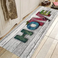Rug Runner Colour Stripe Floor Mat Door Mat Hallway Carpets Area Rugs Washable for Bedroom Living Room Kitchen Bathroom Anti-Slip Floor Mats Wood lines