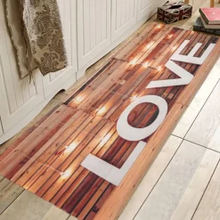 Rug Runner Colour Stripe Floor Mat Door Mat Hallway Carpets Area Rugs Washable for Bedroom Living Room Kitchen Bathroom Anti-Slip Floor Mats Wood lines