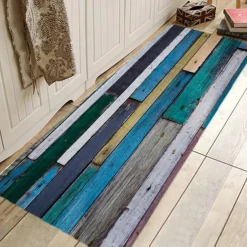Rug Runner Colour Stripe Floor Mat Door Mat Hallway Carpets Area Rugs Washable for Bedroom Living Room Kitchen Bathroom Anti-Slip Floor Mats Wood lines