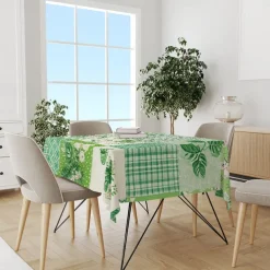 Rural American Floral Pattern Print Rectangle Tablecloth Waterproof Rectangular Table Cloth for Kitchen Dining