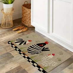 Rustic Chicken Kitchen Mat Non-Slip Rug Indoor Outdoor Mat Bedroom Decor Bathroom Mat Entrance Rug Door Mat