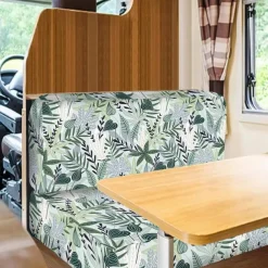 Rv Dinette Cushion Covers Printed Milk Silk All-Season Stretch RV Cushion Cover - Camping Van Seat and Sofa Slipcover for Comfortable and Durable Protection