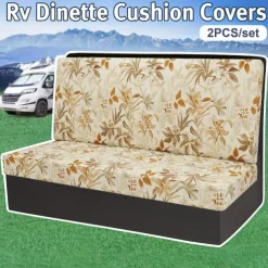 Rv Dinette Cushion Covers Printed Milk Silk All-Season Stretch RV Cushion Cover - Camping Van Seat and Sofa Slipcover for Comfortable and Durable Protection