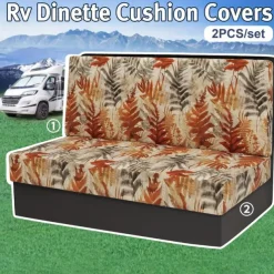 Rv Dinette Cushion Covers Printed Milk Silk All-Season Stretch RV Cushion Cover - Camping Van Seat and Sofa Slipcover for Comfortable and Durable Protection
