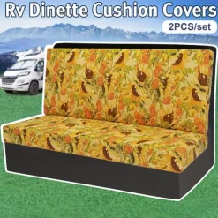 Rv Dinette Cushion Covers Printed Milk Silk All-Season Stretch RV Cushion Cover - Camping Van Seat and Sofa Slipcover for Comfortable and Durable Protection