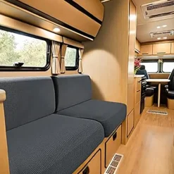 RV Dinette Cushion Covers Stretch Corn Velvet RV Cushion Covers - Elastic Sofa Seat Slipcovers for Camper - Comfortable and Durable for Camping and RV Furniture