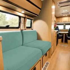 RV Dinette Cushion Covers Stretch Corn Velvet RV Cushion Covers - Elastic Sofa Seat Slipcovers for Camper - Comfortable and Durable for Camping and RV Furniture