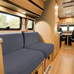 RV Dinette Cushion Covers Stretch Corn Velvet RV Cushion Covers - Elastic Sofa Seat Slipcovers for Camper - Comfortable and Durable for Camping and RV Furniture
