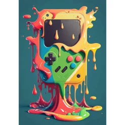 80s 90s Wall Art Colorful Neon Gamer Controller Canvas Poster Fantasy Earphones Esports Gaming Wall Art Painting For Kawaii Room Decor