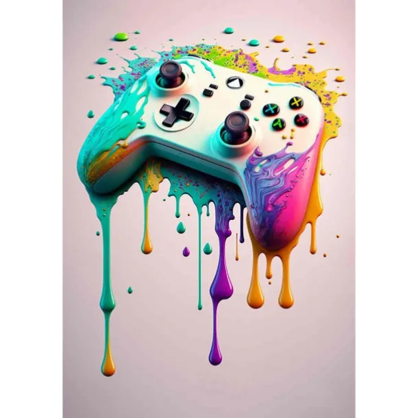 80s 90s Wall Art Colorful Neon Gamer Controller Canvas Poster Fantasy Earphones Esports Gaming Wall Art Painting For Kawaii Room Decor