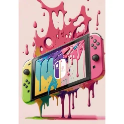 80s 90s Wall Art Colorful Neon Gamer Controller Canvas Poster Fantasy Earphones Esports Gaming Wall Art Painting For Kawaii Room Decor