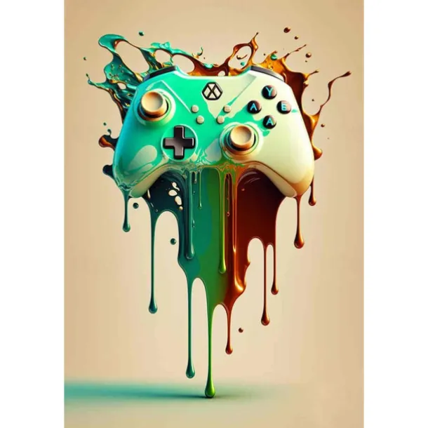 80s 90s Wall Art Colorful Neon Gamer Controller Canvas Poster Fantasy Earphones Esports Gaming Wall Art Painting For Kawaii Room Decor