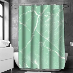 Sage Green Shower Curtain with Hooks Waterproof 180cm*180cm(70