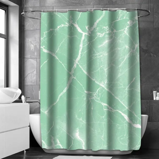 Sage Green Shower Curtain with Hooks Waterproof 180cm*180cm(70"*70")for Bathroom Liner Bath Decor Textured Fabric Shower Curtain Sets Machine Washable
