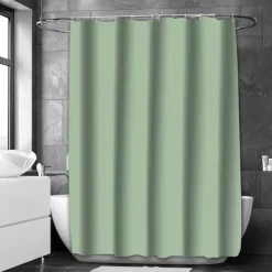 Sage Green Shower Curtain with Hooks Waterproof 180cm*180cm(70