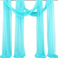 Sage Green Wedding Arch Drapes Chiffon Fabric Drapery Sheer Backdrop Curtains for Party Ceremony Arch Stage Decorations