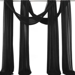 Sage Green Wedding Arch Drapes Chiffon Fabric Drapery Sheer Backdrop Curtains for Party Ceremony Arch Stage Decorations