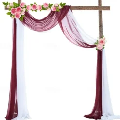Sage Green Wedding Arch Drapes Chiffon Fabric Drapery Sheer Backdrop Curtains for Party Ceremony Arch Stage Decorations