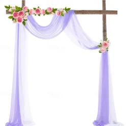 Sage Green Wedding Arch Drapes Chiffon Fabric Drapery Sheer Backdrop Curtains for Party Ceremony Arch Stage Decorations