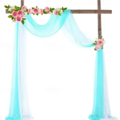 Sage Green Wedding Arch Drapes Chiffon Fabric Drapery Sheer Backdrop Curtains for Party Ceremony Arch Stage Decorations