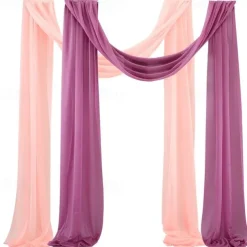 Sage Green Wedding Arch Drapes Chiffon Fabric Drapery Sheer Backdrop Curtains for Party Ceremony Arch Stage Decorations