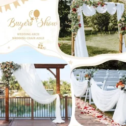 Sage Green Wedding Arch Drapes Chiffon Fabric Drapery Sheer Backdrop Curtains for Party Ceremony Arch Stage Decorations