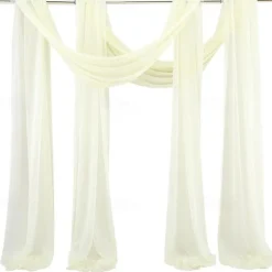 Sage Green Wedding Arch Drapes Chiffon Fabric Drapery Sheer Backdrop Curtains for Party Ceremony Arch Stage Decorations