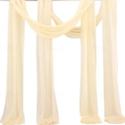 Sage Green Wedding Arch Drapes Chiffon Fabric Drapery Sheer Backdrop Curtains for Party Ceremony Arch Stage Decorations