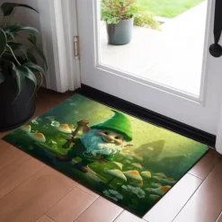 Saint Patrick's Day Doormat Floor Mats Washable Rugs Kitchen Mat Non-Slip Oil Proof Rug Gnome Indoor Outdoor Mat Bedroom Decor Bathroom Mat Entrance Rug