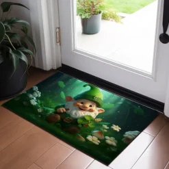 Saint Patrick's Day Doormat Floor Mats Washable Rugs Kitchen Mat Non-Slip Oil Proof Rug Gnome Indoor Outdoor Mat Bedroom Decor Bathroom Mat Entrance Rug