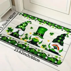 Saint Patrick's Day Doormat Floor Mats Washable Rugs Kitchen Mat Non-Slip Oil Proof Rug Indoor Outdoor Mat Bedroom Decor Bathroom Mat Entrance Rug Gnomes