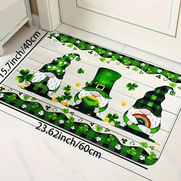 Saint Patrick's Day Doormat Floor Mats Washable Rugs Kitchen Mat Non-Slip Oil Proof Rug Indoor Outdoor Mat Bedroom Decor Bathroom Mat Entrance Rug Gnomes