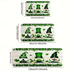 Saint Patrick's Day Doormat Floor Mats Washable Rugs Kitchen Mat Non-Slip Oil Proof Rug Indoor Outdoor Mat Bedroom Decor Bathroom Mat Entrance Rug Gnomes