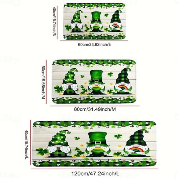 Saint Patrick's Day Doormat Floor Mats Washable Rugs Kitchen Mat Non-Slip Oil Proof Rug Indoor Outdoor Mat Bedroom Decor Bathroom Mat Entrance Rug Gnomes