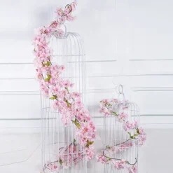 Sakura Rattan Simulation Flower Silk Flower Shape Wedding Decoration Home Venue Decoration,Fake Flowers For Wedding Arch Garden Wall Home Party Hotel Office Arrangement Decoration