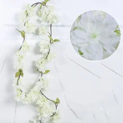 Sakura Rattan Simulation Flower Silk Flower Shape Wedding Decoration Home Venue Decoration,Fake Flowers For Wedding Arch Garden Wall Home Party Hotel Office Arrangement Decoration