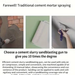 Sand Mortar Spray Gun Wall Gray Shovel Cement Sprayer Gun Wall Painting Concrete Sprayer Tool 65/75cm
