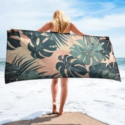 Sandproof Beach Towel Soft Cover Blanket Tropical Pug Large 3D Print Pattern Towel Bath Towel Beach Sheet Blanket Classic 100% Micro Fiber Comfy Blankets