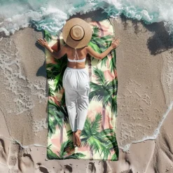 Sandproof Beach Towel Soft Cover Blanket Tropical Pug Large 3D Print Pattern Towel Bath Towel Beach Sheet Blanket Classic 100% Micro Fiber Comfy Blankets